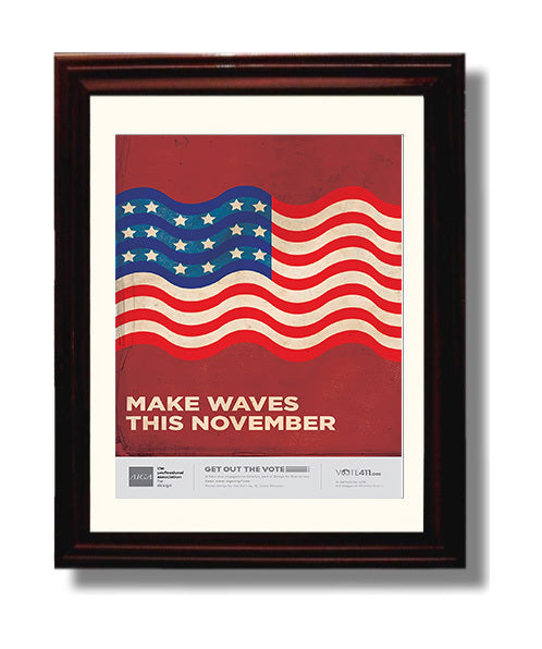 Historical - Voter Mobilization Poster - American Flag Make Waves This November History Wall Art