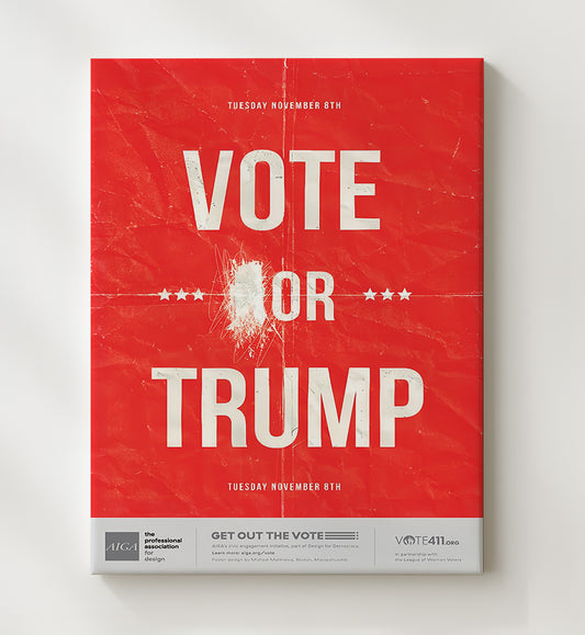 Voter Mobilization Poster - Vote or Trump Minimalist Red Graphic 8x10 Canvas history wall art