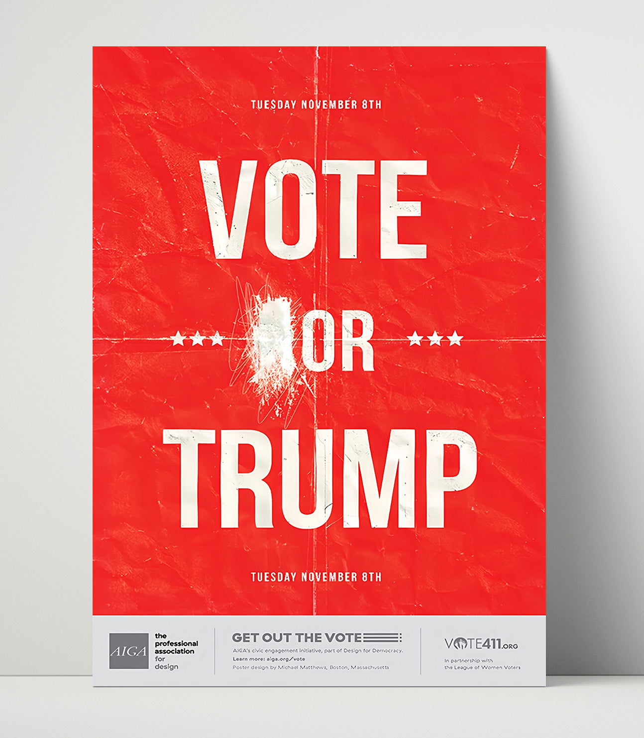 Historical - Voter Mobilization Poster - Vote Or Trump Minimalist Red Graphic History Wall Art