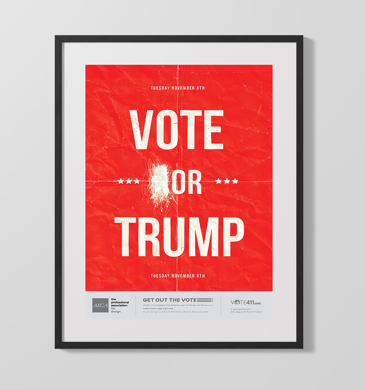 Historical - Voter Mobilization Poster - Vote Or Trump Minimalist Red Graphic History Wall Art