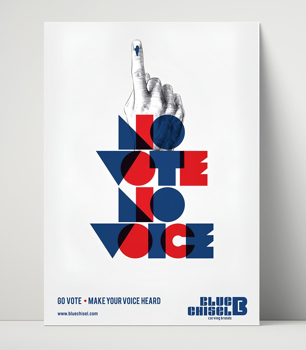 Historical - Voter Participation Poster - Finger Ink Ballot Graphic No Vote No Voice History Wall Art
