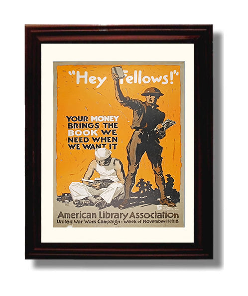 Historical - War Poster - American Library Association Reading Campaign Wwi History Wall Art