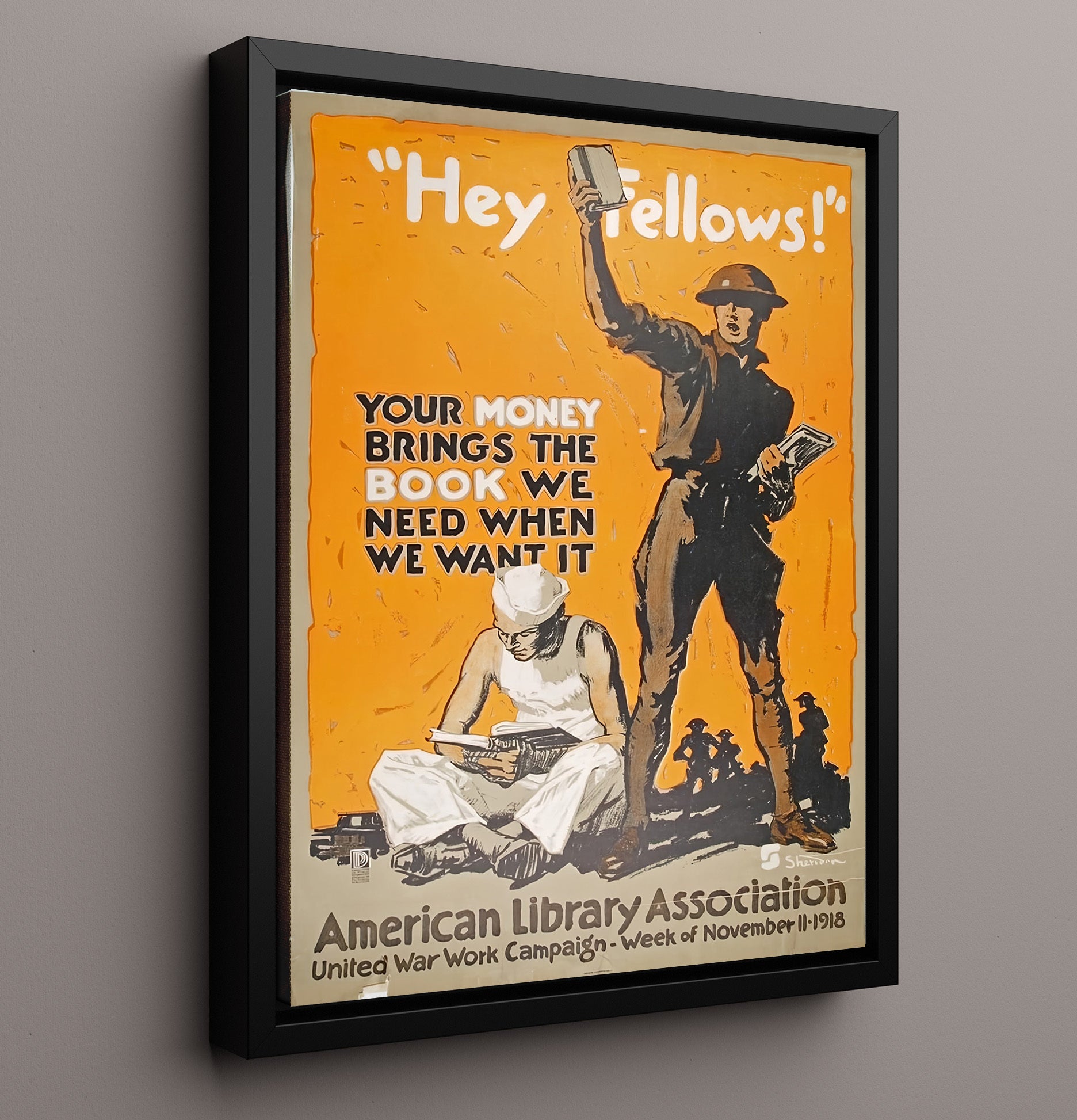Historical - War Poster - American Library Association Reading Campaign Wwi History Wall Art
