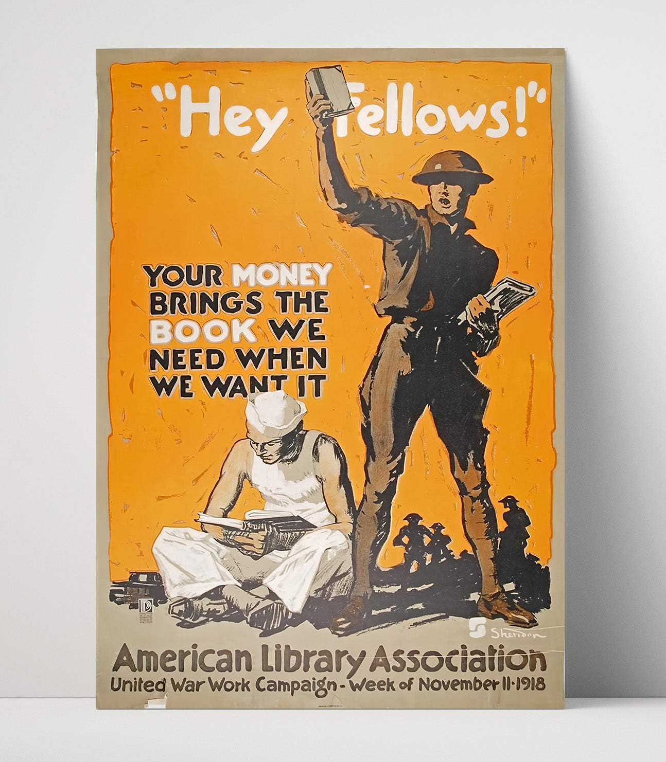 Historical - War Poster - American Library Association Reading Campaign Wwi History Wall Art