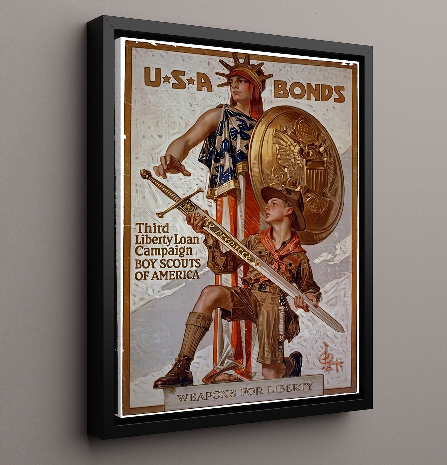 Historical - War Poster - Usa Bonds Third Liberty Loan Boy Scouts America History Wall Art