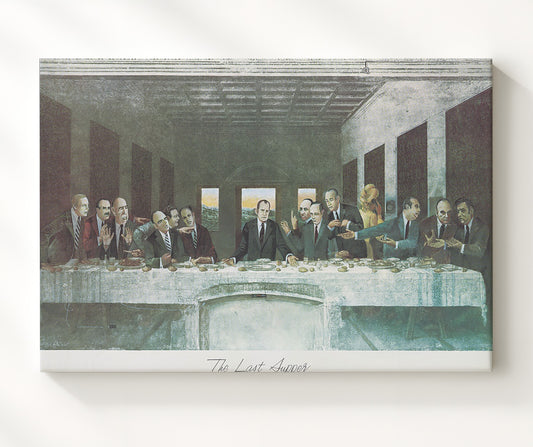 Watergate - Political Last Supper Satirical Illustration 1970s 8x10 Canvas history wall art