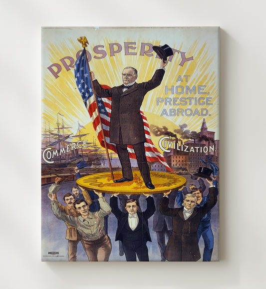 William McKinley - Prosperity Campaign Poster 1896 8x10 Canvas history wall art