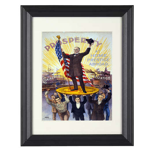 William McKinley - Prosperity Campaign Poster 1896 8x10 Beveled Frame history wall art