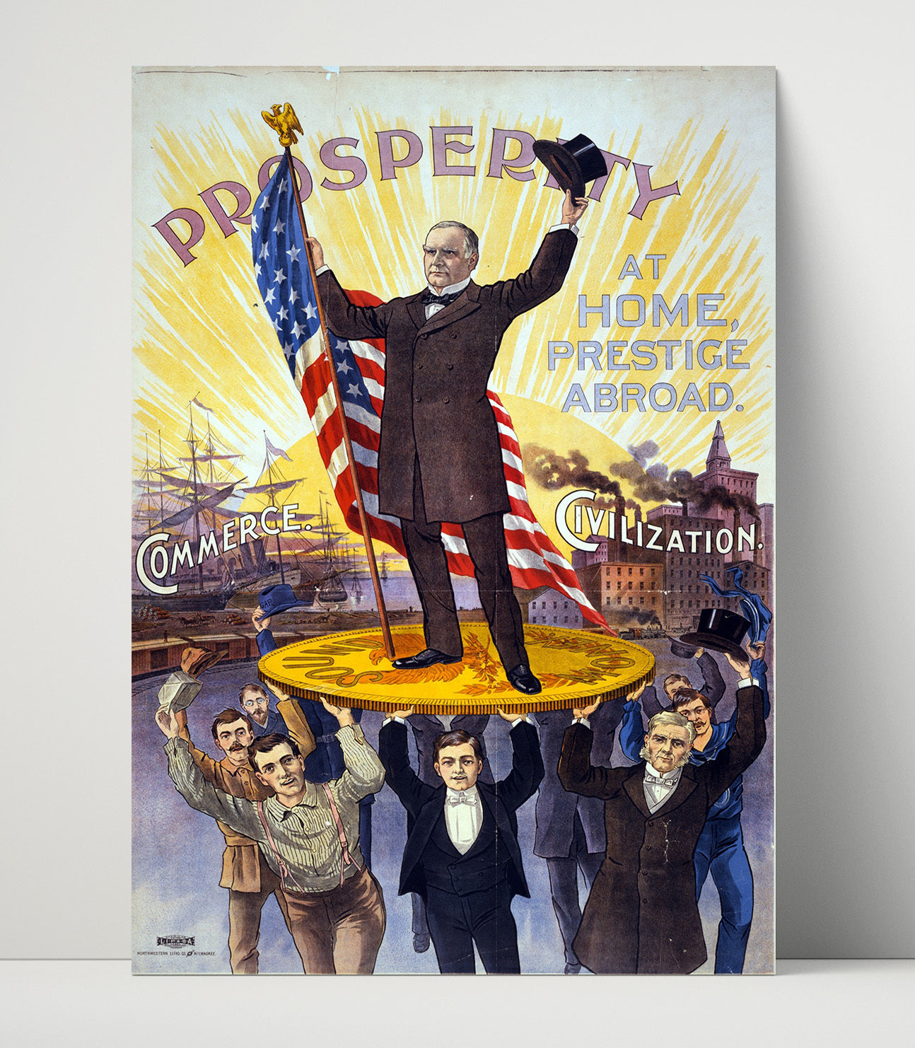 Historical - William Mckinley - Prosperity Campaign Poster 1896 History Wall Art