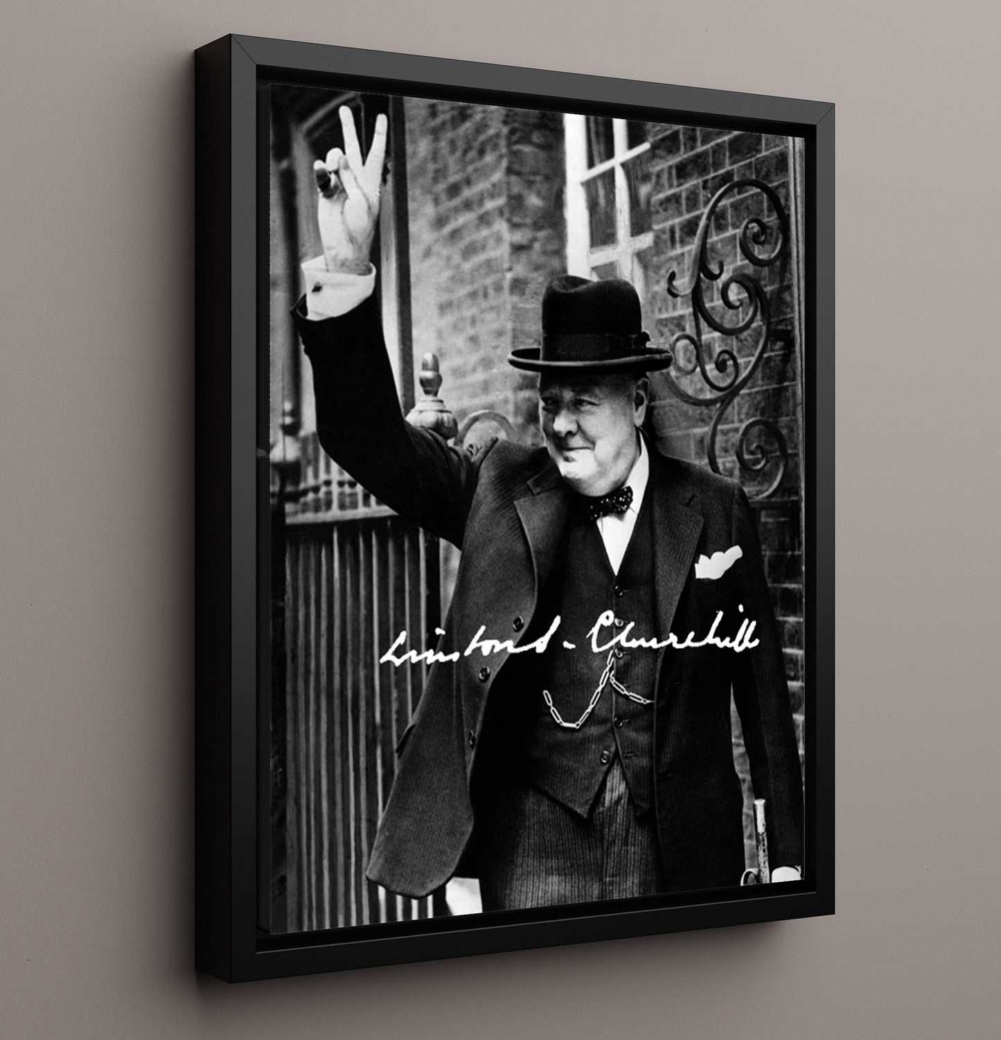 Historical - Winston Churchill - V For Victory Gesture 1940S History Wall Art