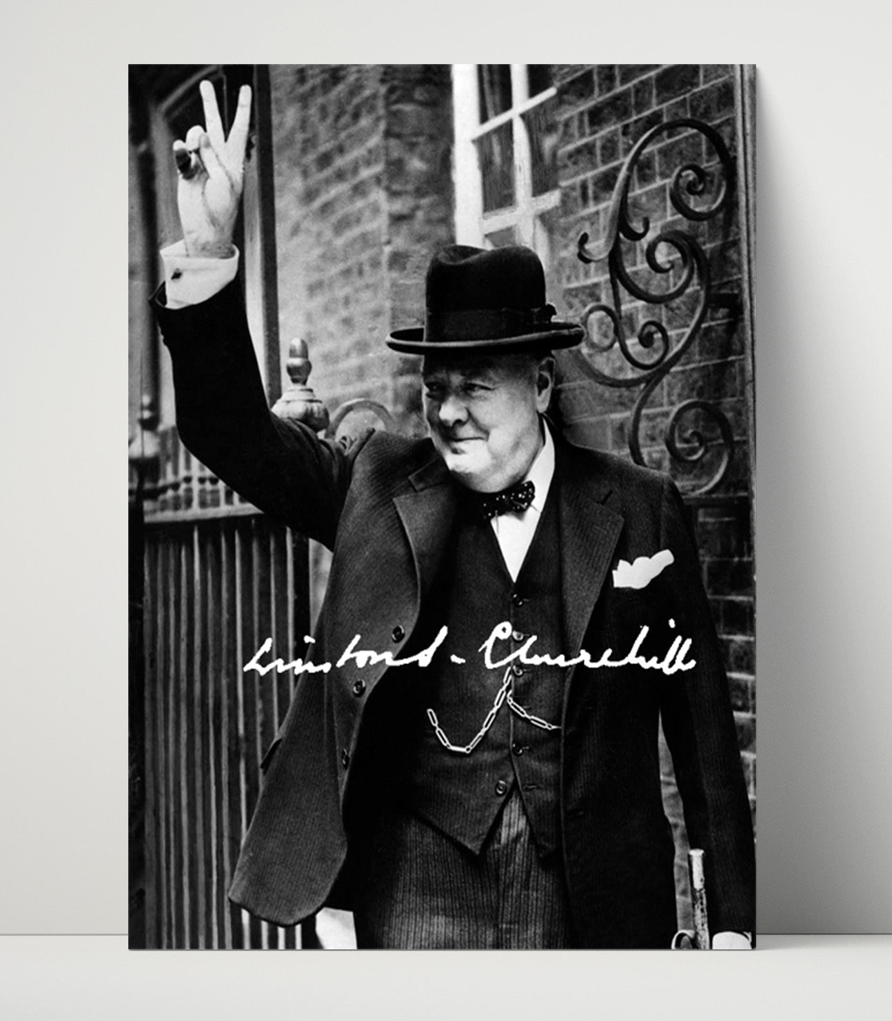 Historical - Winston Churchill - V For Victory Gesture 1940S History Wall Art