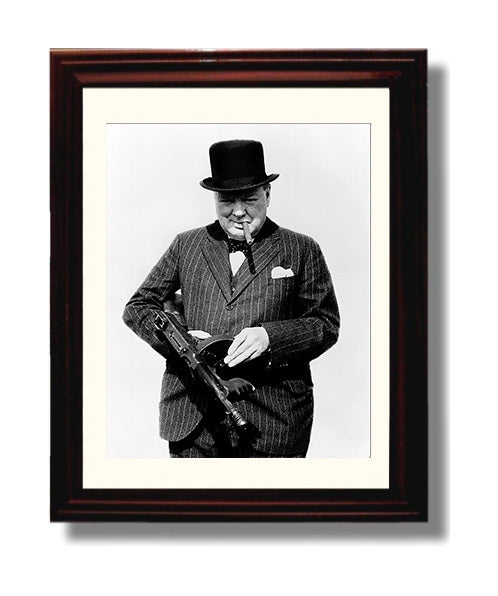 Historical - Winston Churchill - With Tommy Gun 1940 History Wall Art