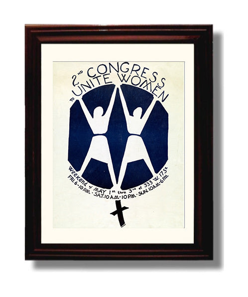 Historical - Women Unite - Second Congress To Unite Women Poster 1970 History Wall Art