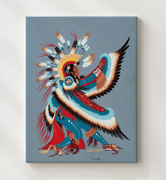 Woodrow Crumbo - Eagle Dancer Artwork 1930s 8x10 Canvas history wall art