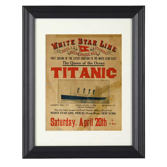 RMS Titanic – White Star Line Sailing Ad 04/20/1912 unframed semi-gloss poster print