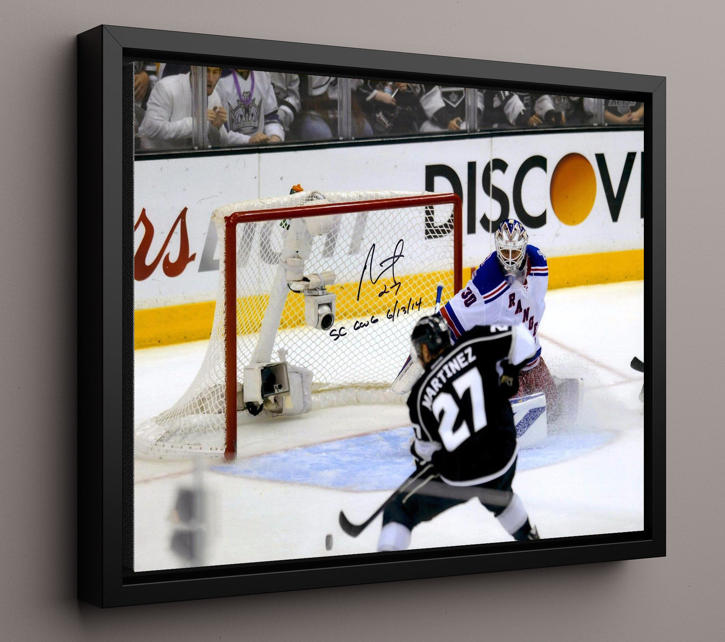 Alec Martinez - Los Angeles Hockey Breakaway vs New York Goalie Hockey Wall Art - hockey wall art print