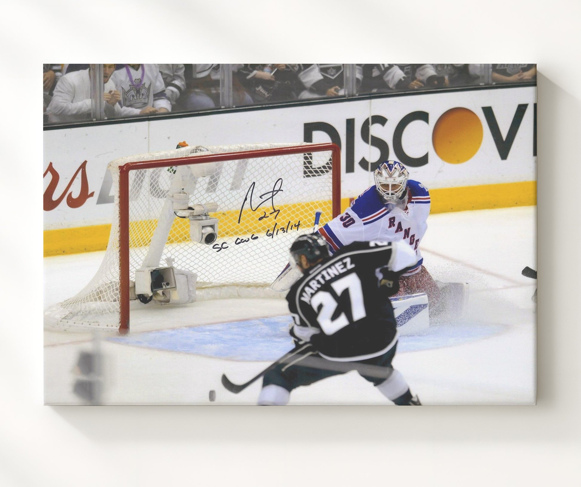 Alec Martinez - Los Angeles Hockey Breakaway vs New York Goalie Hockey Wall Art - hockey wall art print