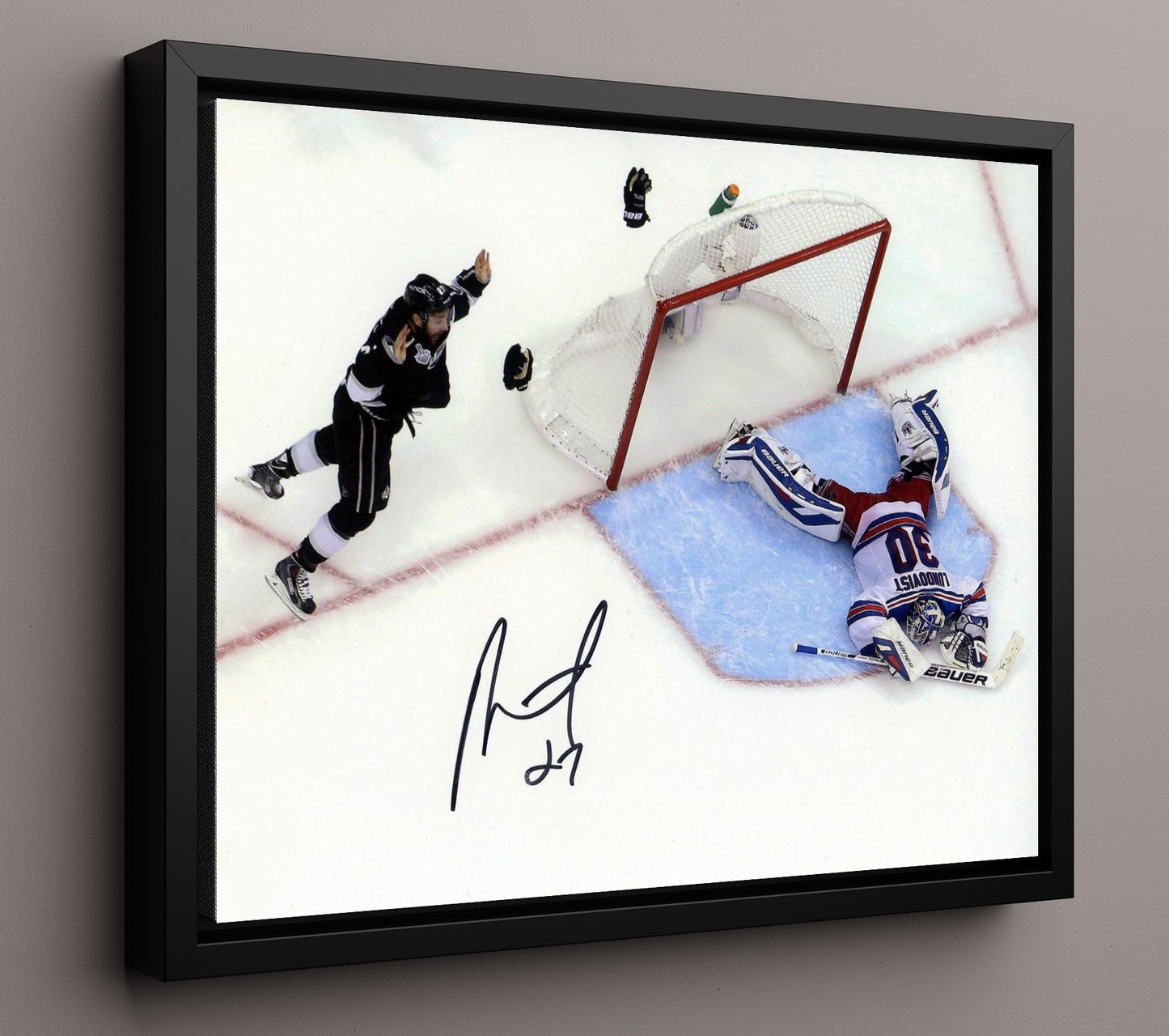 Alec Martinez - Los Angeles Hockey Overhead Goal Celebration Hockey Wall Art - hockey wall art print