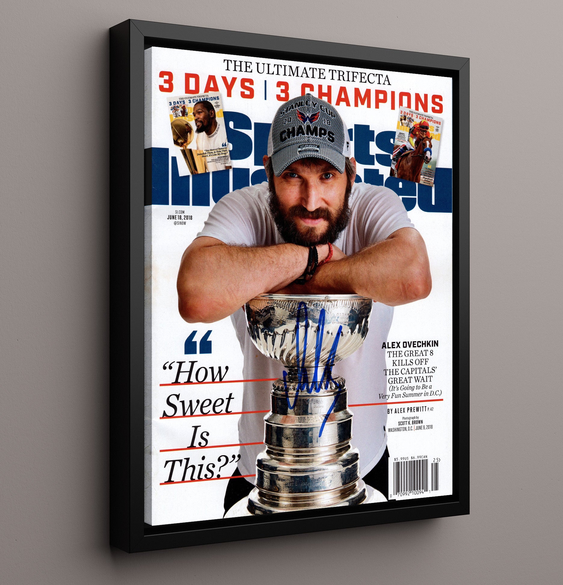 Alex Ovechkin - Washington Hockey Si Stanley Cup Champion Cover 2018 Hockey Wall Art - hockey wall art print