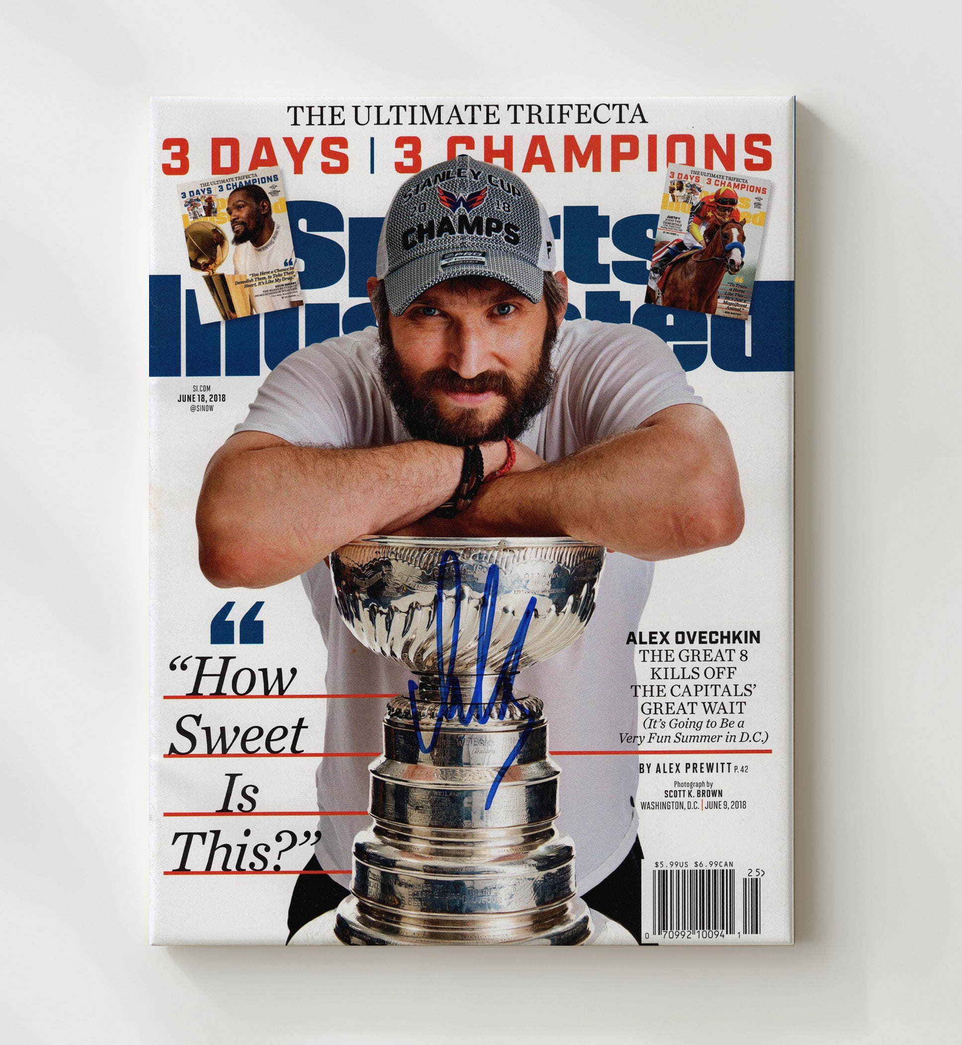 Alex Ovechkin - Washington Hockey Si Stanley Cup Champion Cover 2018 Hockey Wall Art - hockey wall art print