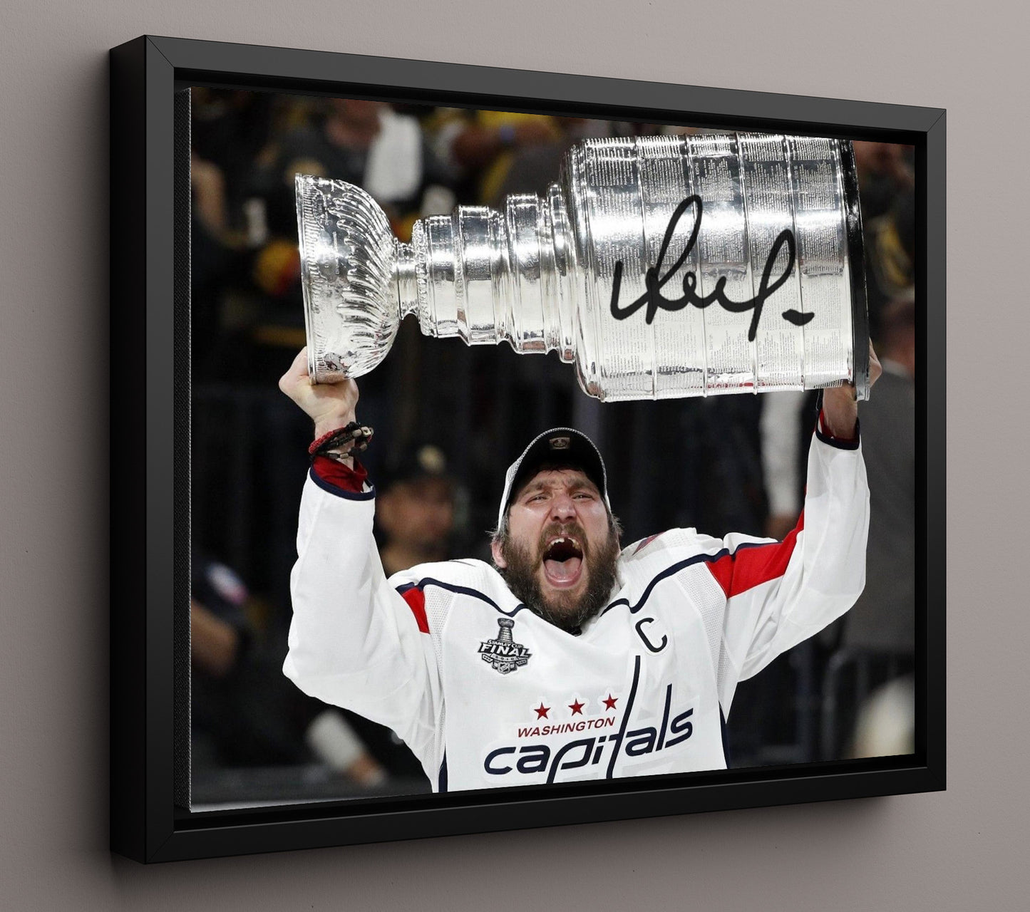 Alex Ovechkin - Washington Hockey Stanley Cup Celebration Hockey Wall Art - hockey wall art print