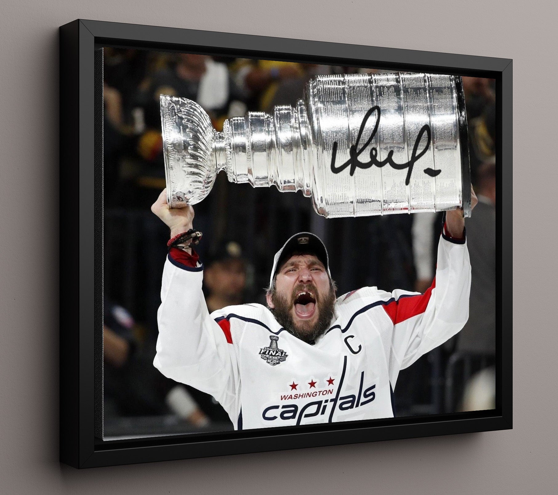 Alex Ovechkin - Washington Hockey Stanley Cup Celebration Hockey Wall Art - hockey wall art print