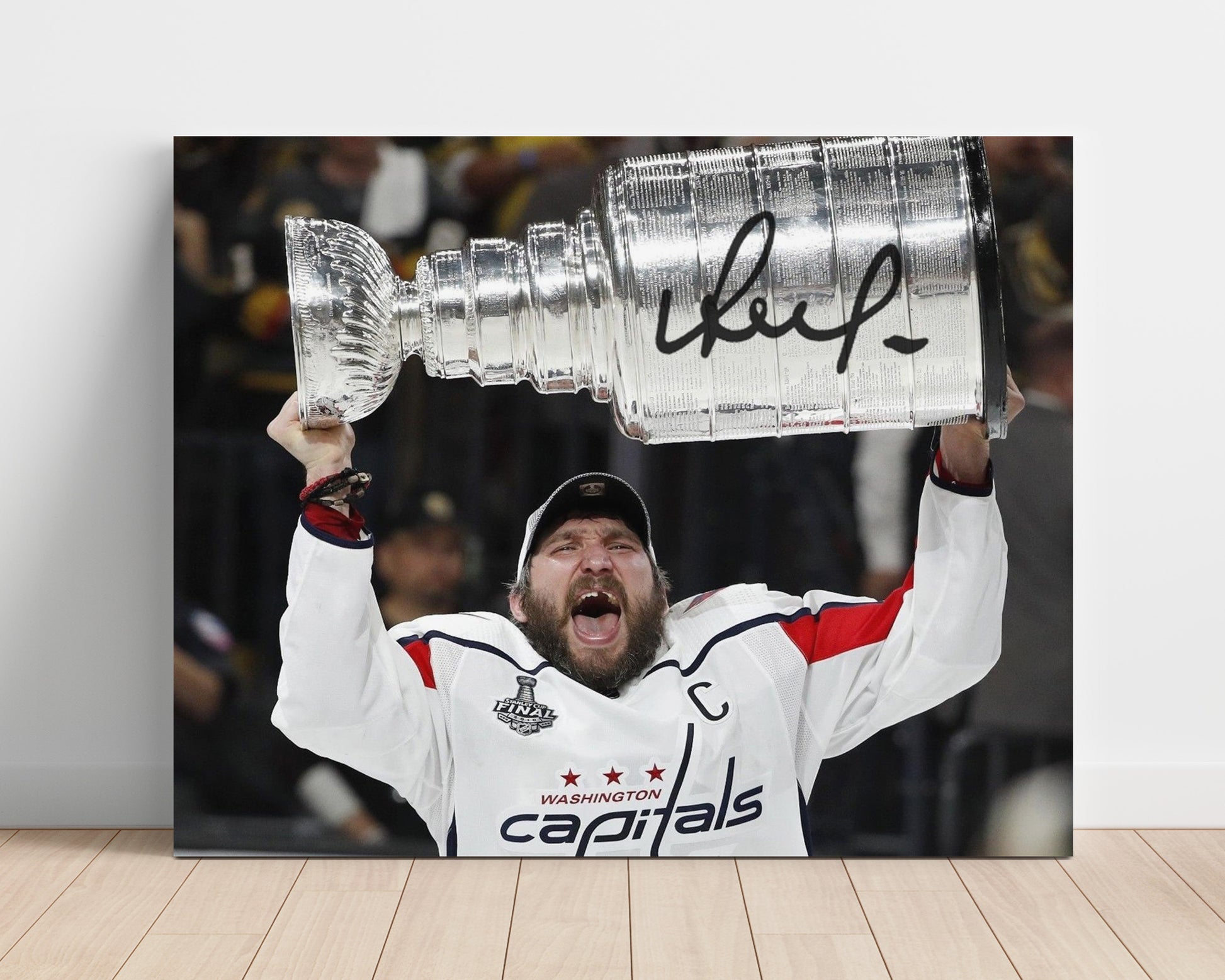 Alex Ovechkin - Washington Hockey Stanley Cup Celebration Hockey Wall Art - hockey wall art print