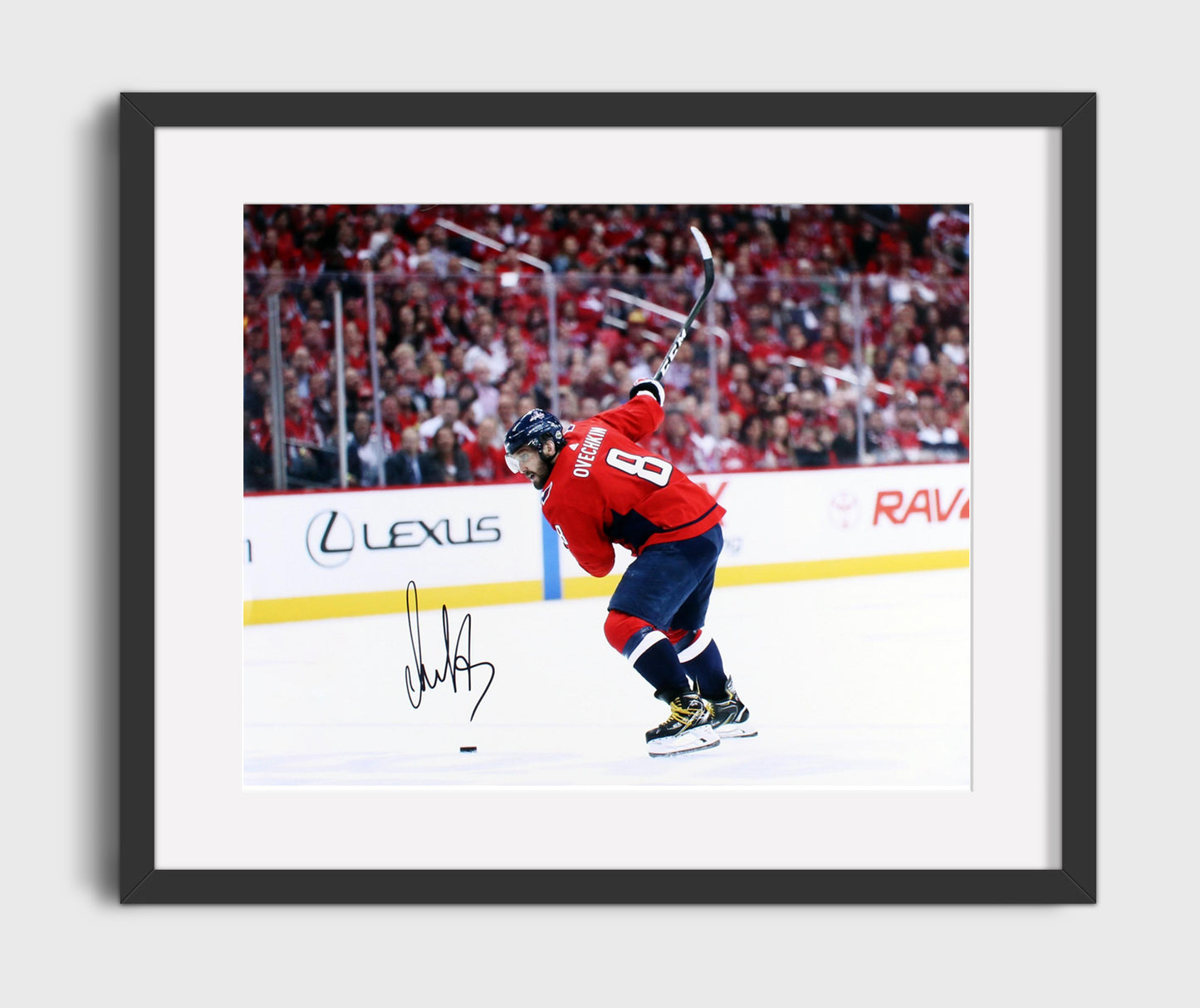 Alexander Ovechkin - Washington Hockey Slapshot Follow Through Hockey Wall Art - hockey wall art print