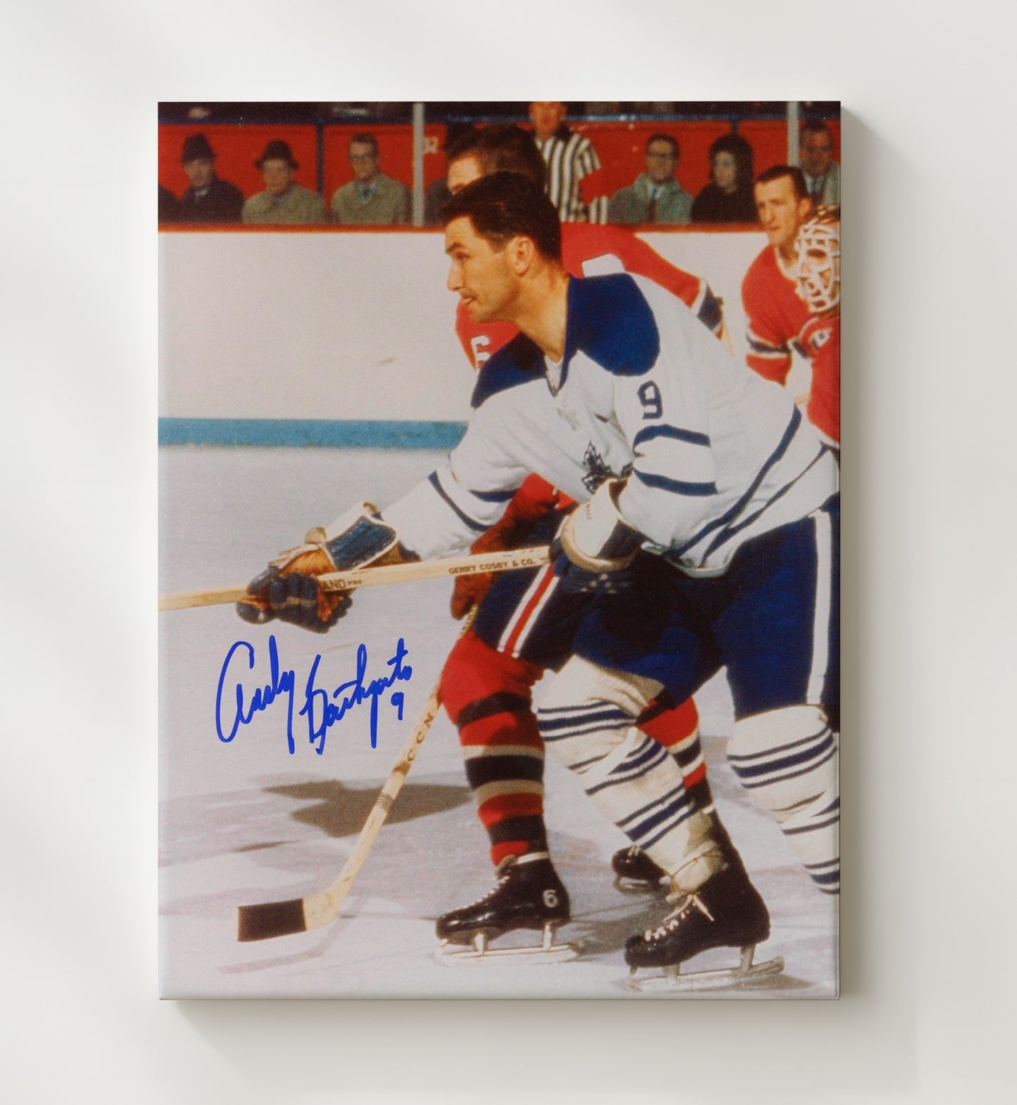 Andy Bathgate - New York Hockey Rangers Legend Skating Hockey Wall Art - hockey wall art print