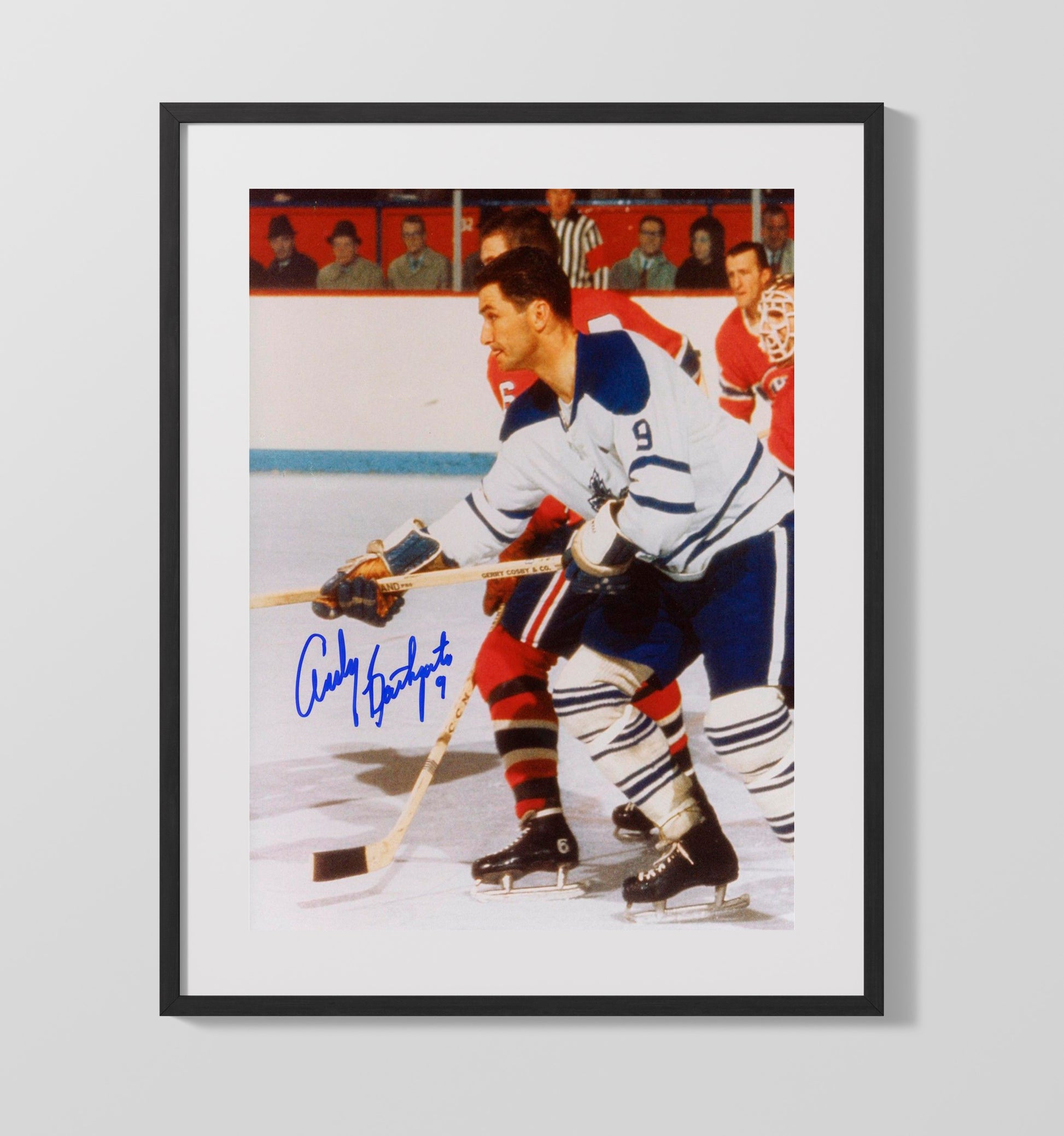Andy Bathgate - New York Hockey Rangers Legend Skating Hockey Wall Art - hockey wall art print
