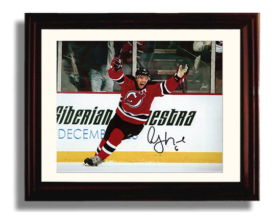 Andy Greene - New Jersey Hockey Goal Celebration Boardside Hockey Wall Art - hockey wall art print