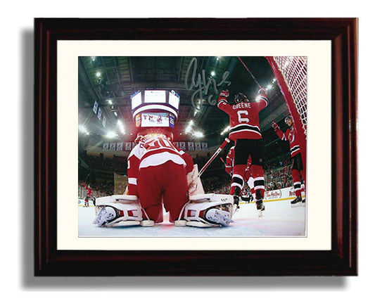 Andy Greene - New Jersey Hockey Goal Celebration Net Camera Hockey Wall Art - hockey wall art print