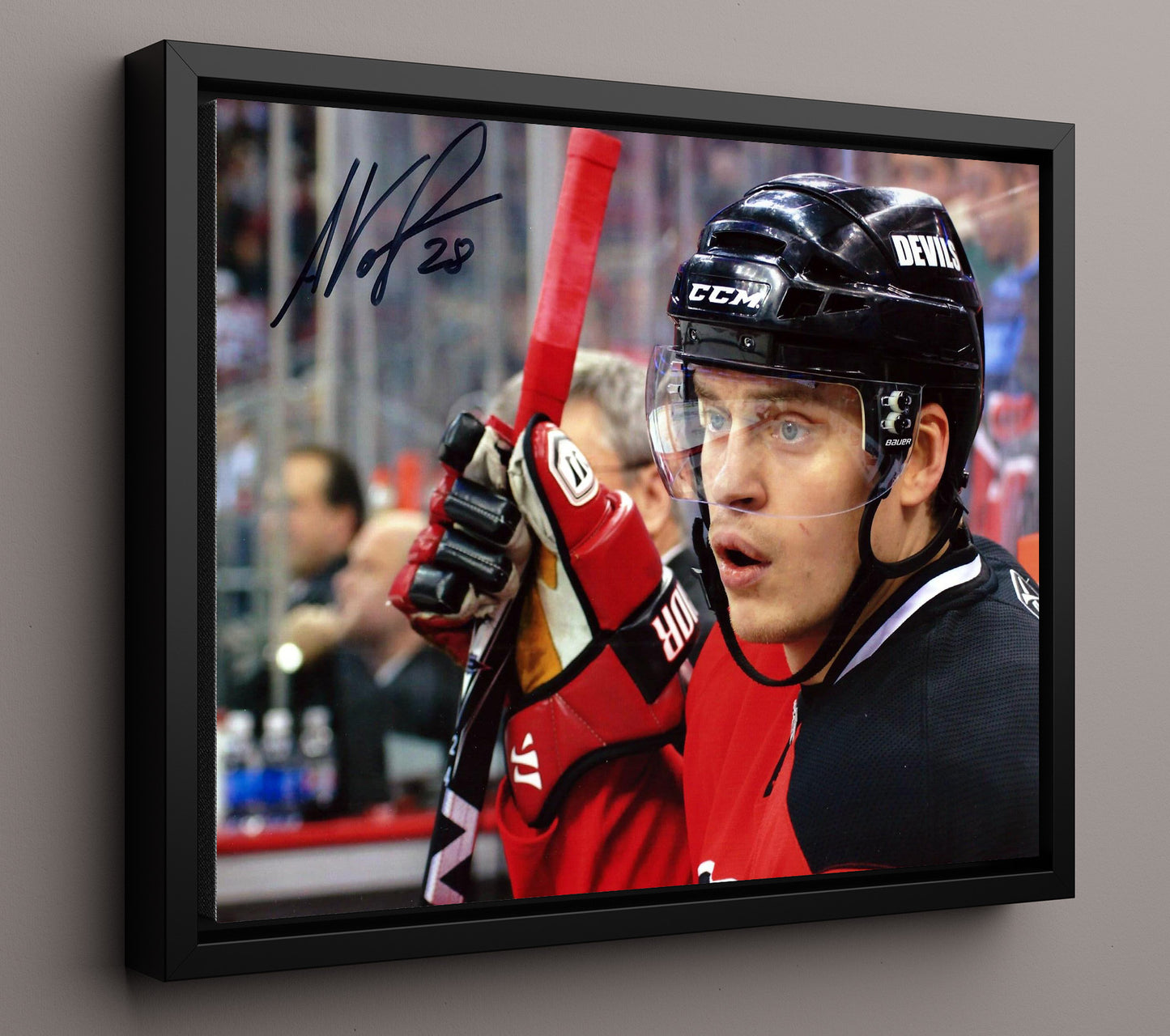 Anton Volchenkov - New Jersey Hockey Bench Close-Up Hockey Wall Art - hockey wall art print
