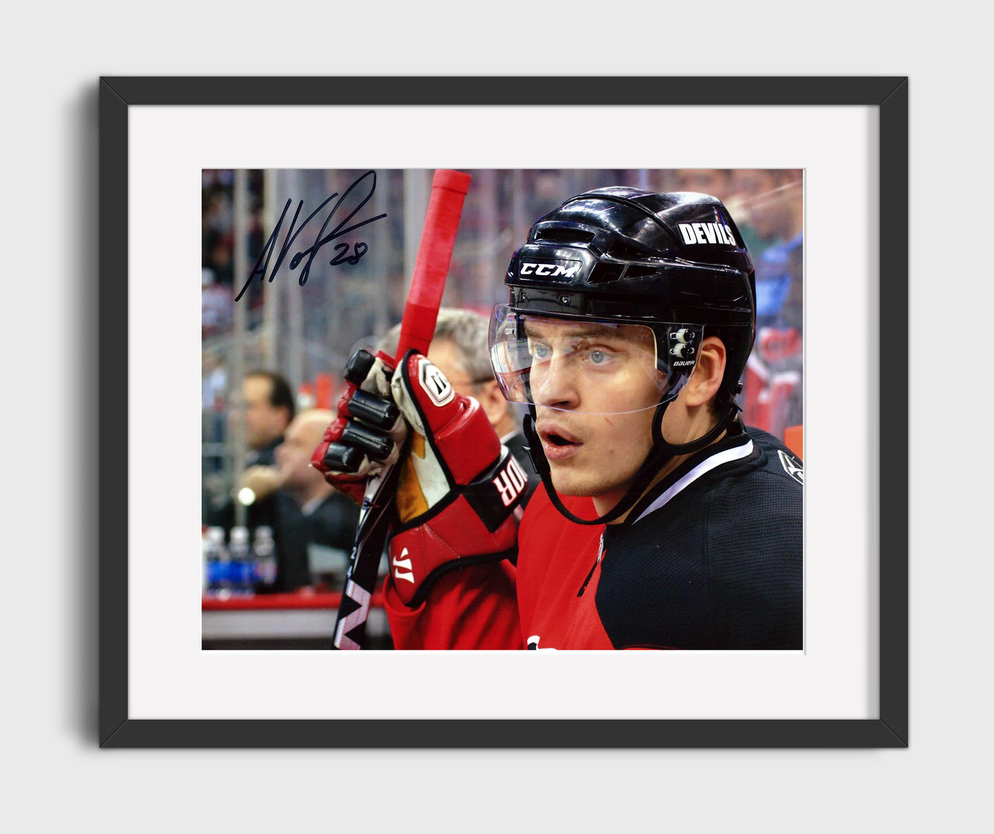 Anton Volchenkov - New Jersey Hockey Bench Close-Up Hockey Wall Art - hockey wall art print