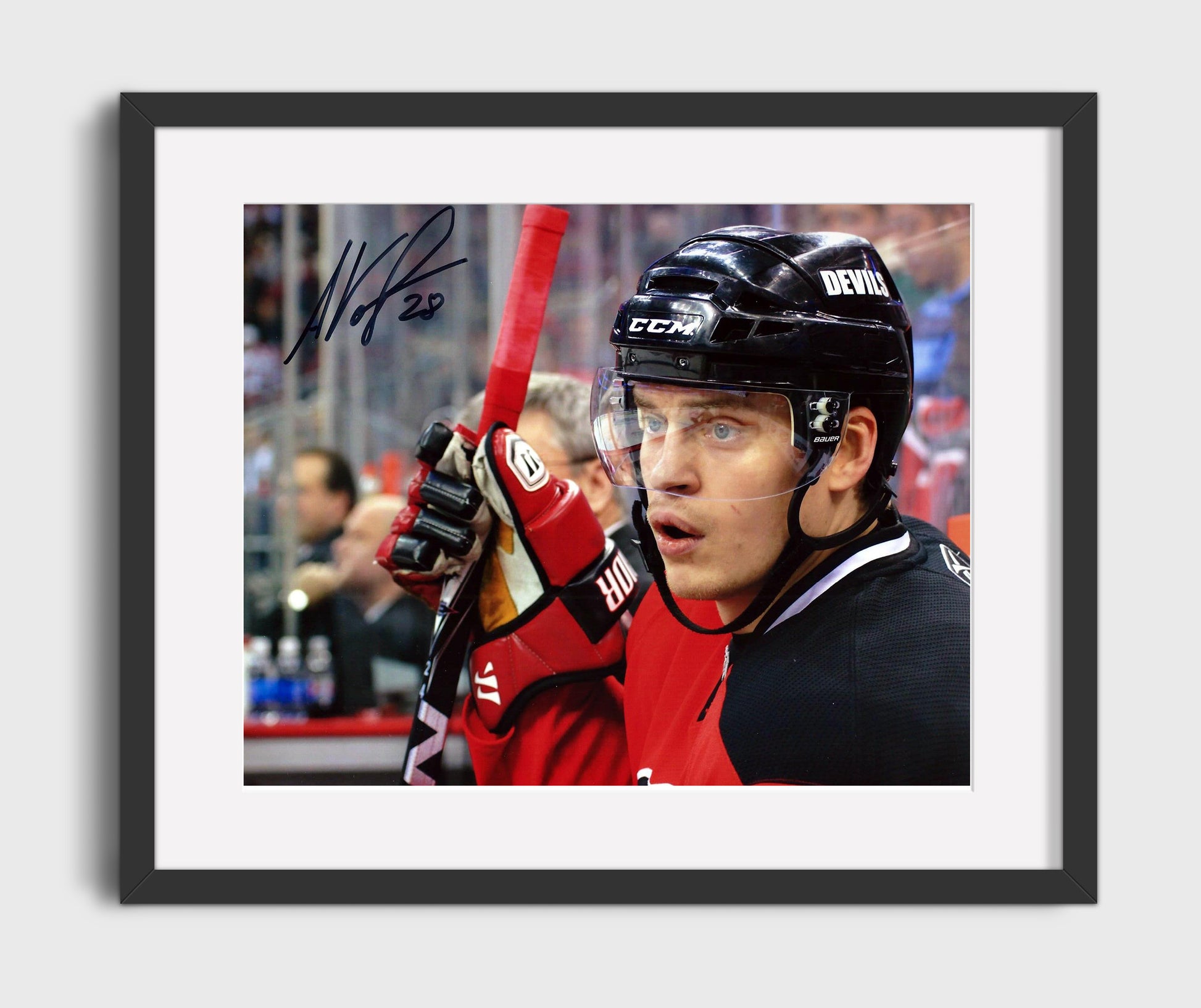 Anton Volchenkov - New Jersey Hockey Bench Close-Up Hockey Wall Art - hockey wall art print