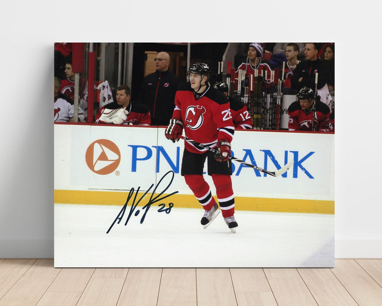 Anton Volchenkov - New Jersey Hockey Bench Reaction Pnc Arena Hockey Wall Art - hockey wall art print