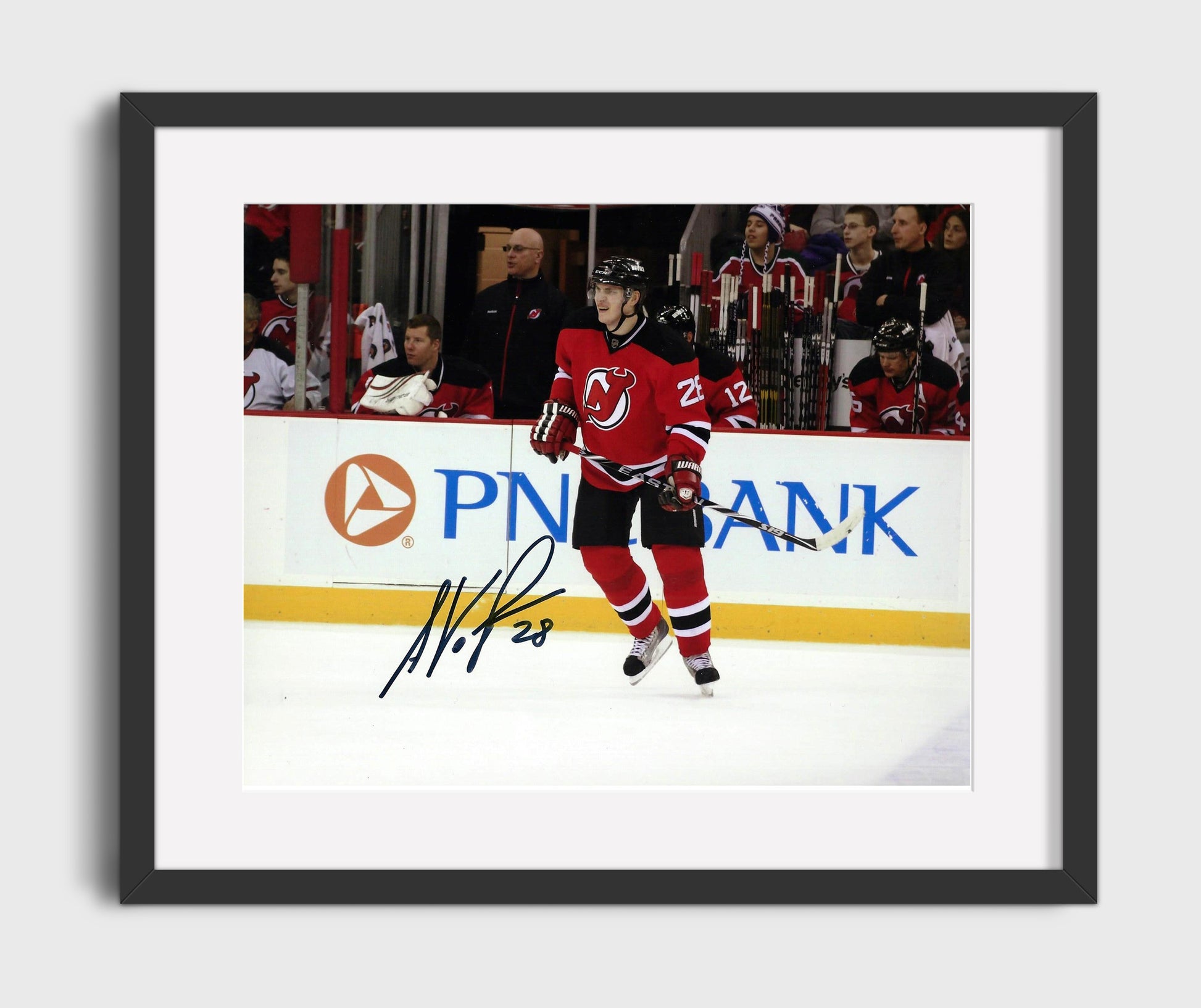 Anton Volchenkov - New Jersey Hockey Bench Reaction Pnc Arena Hockey Wall Art - hockey wall art print