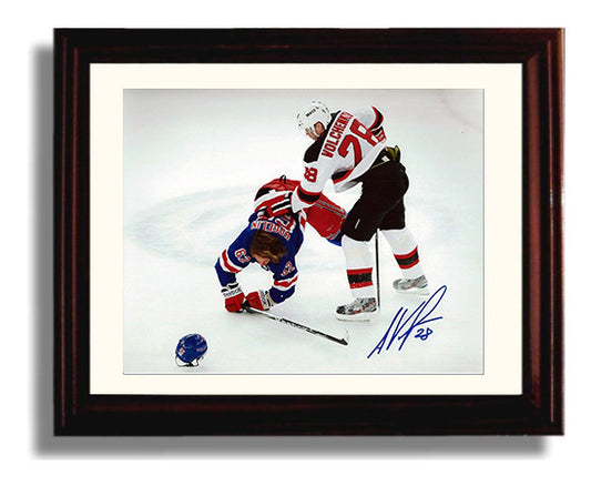 Anton Volchenkov - New Jersey Hockey Fight vs New York Player Hockey Wall Art - hockey wall art print