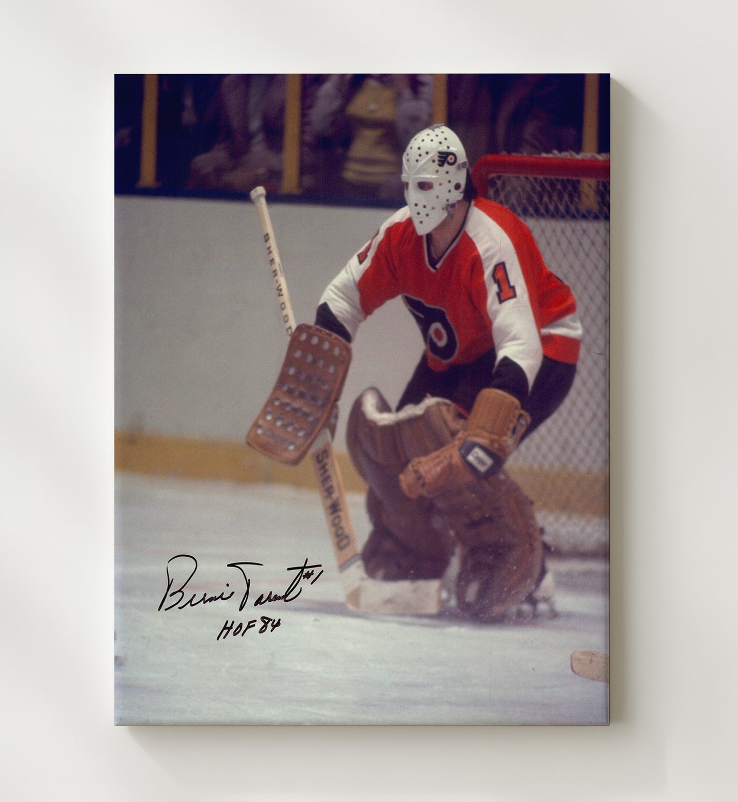 Bernie Parent - Philadelphia Hockey Goalie Mask Action Hockey Wall Art - hockey wall art print