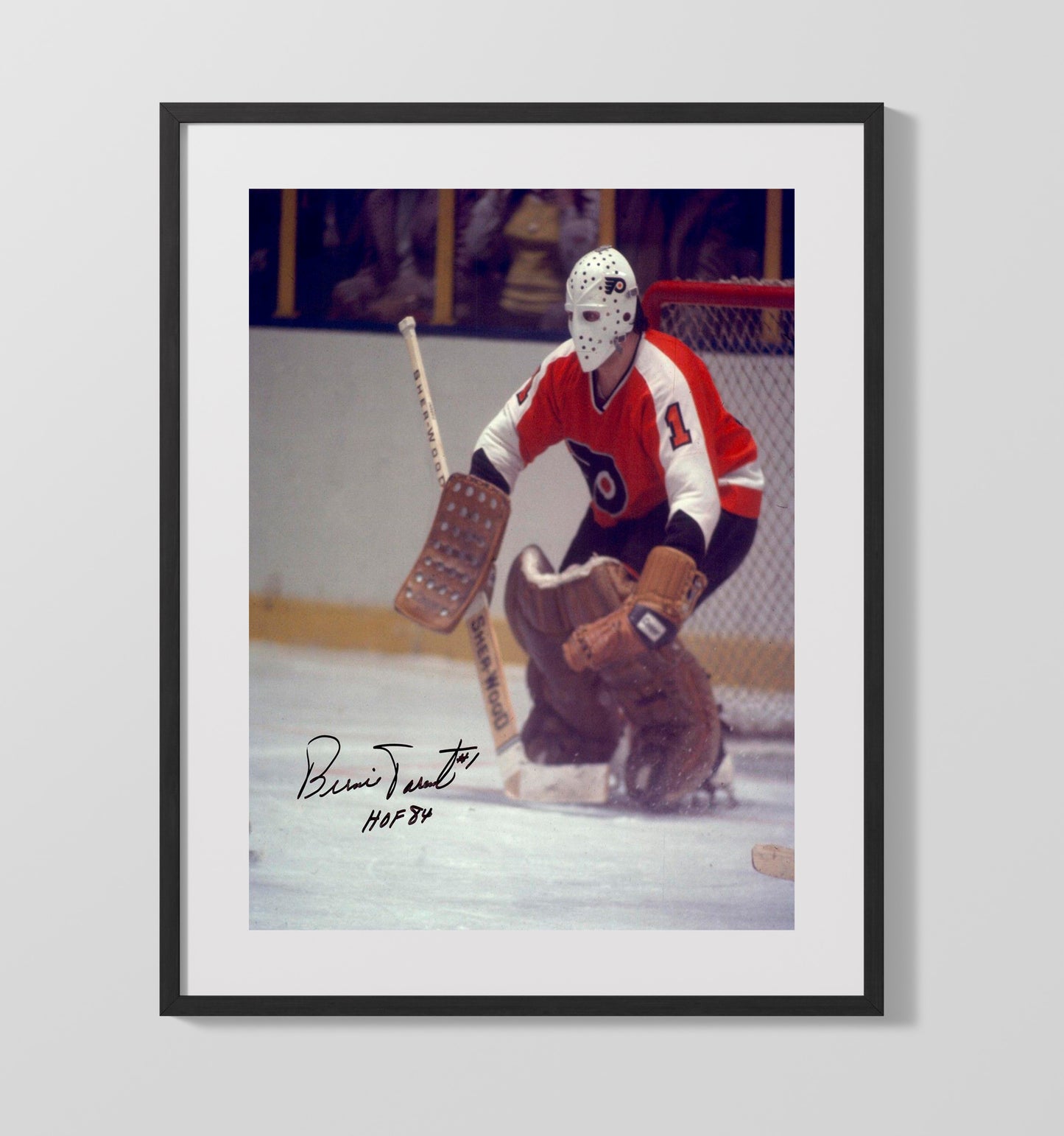 Bernie Parent - Philadelphia Hockey Goalie Mask Action Hockey Wall Art - hockey wall art print