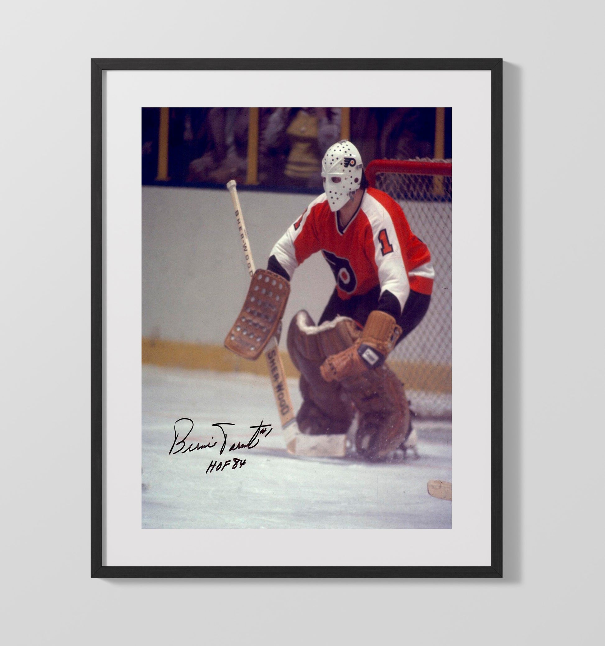 Bernie Parent - Philadelphia Hockey Goalie Mask Action Hockey Wall Art - hockey wall art print