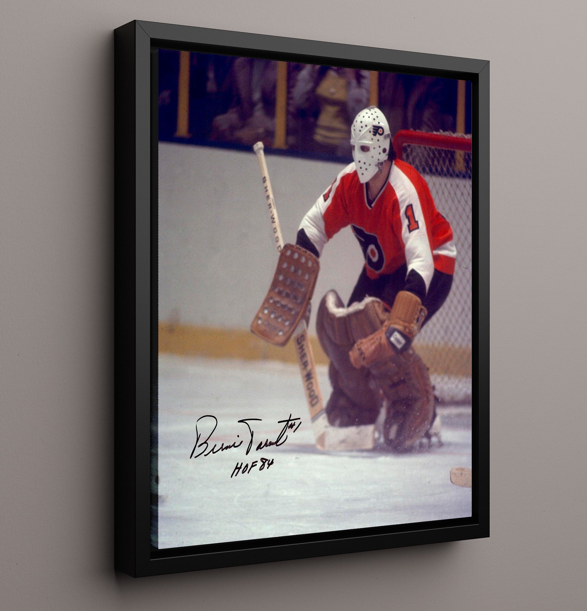 Bernie Parent - Philadelphia Hockey Goalie Mask Action Hockey Wall Art - hockey wall art print