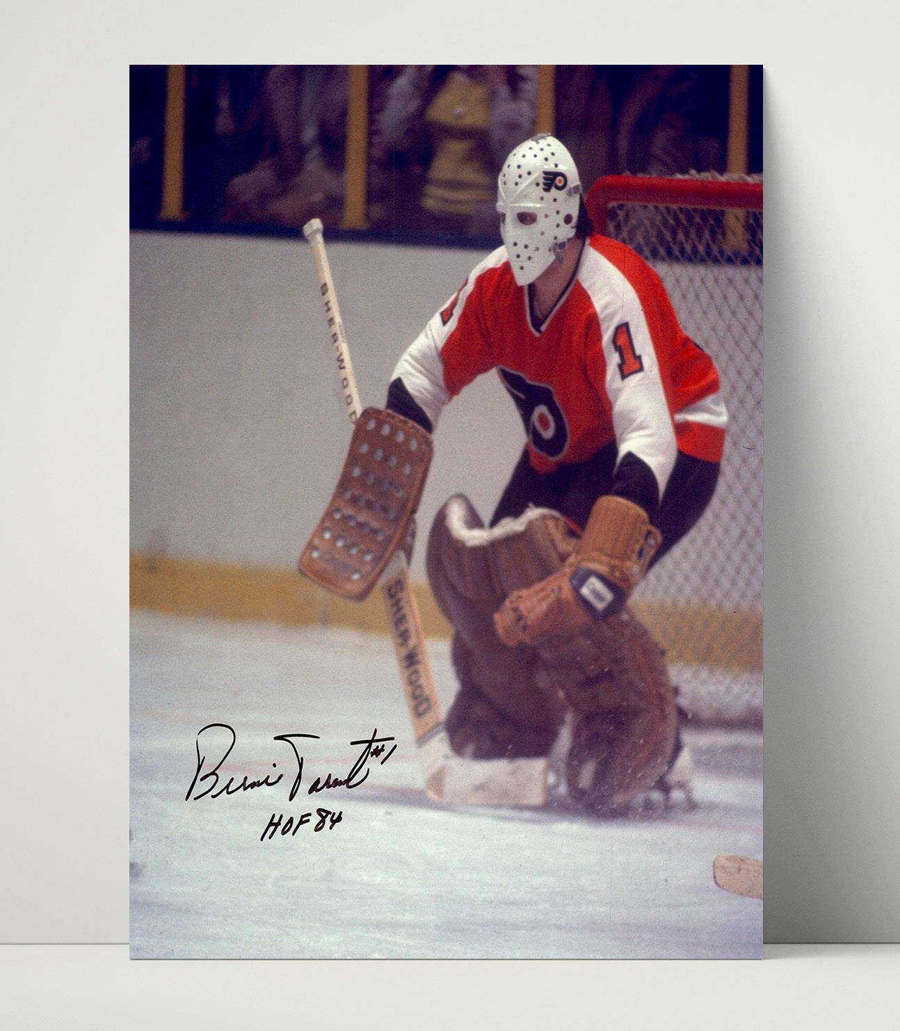Bernie Parent - Philadelphia Hockey Goalie Mask Action Hockey Wall Art - hockey wall art print