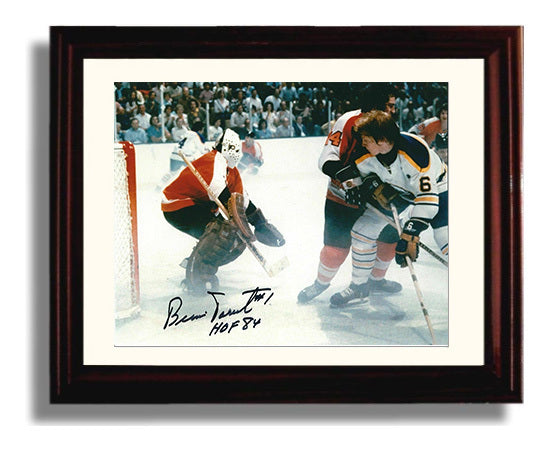 Bernie Parent - Philadelphia Hockey Goalie Save vs Boston Vintage Hockey Wall Art - hockey wall art print