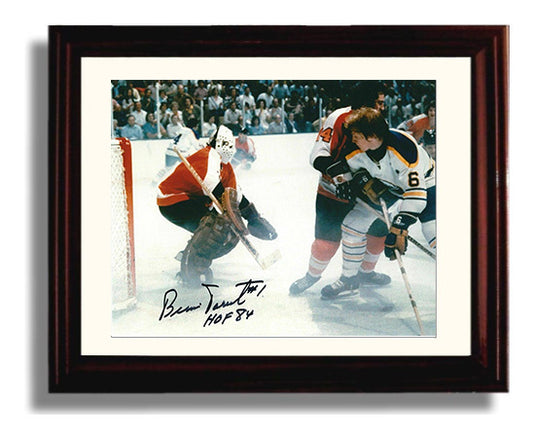 Bernie Parent - Philadelphia Hockey Goalie Save vs Boston Vintage Hockey Wall Art - hockey wall art print