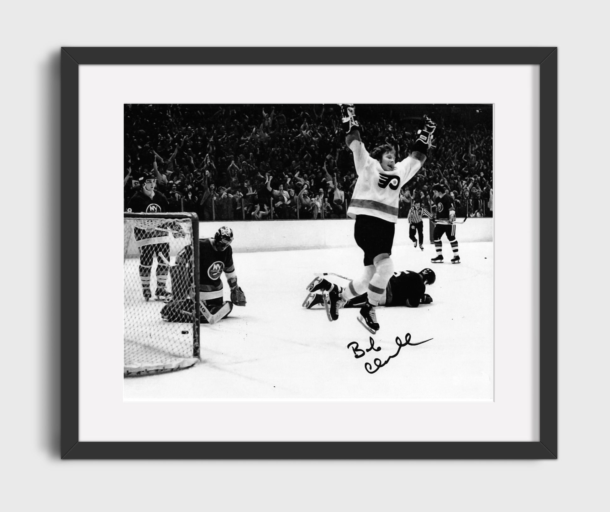 Bobby Clarke - Philadelphia Hockey Goal Celebration Hockey Wall Art - hockey wall art print