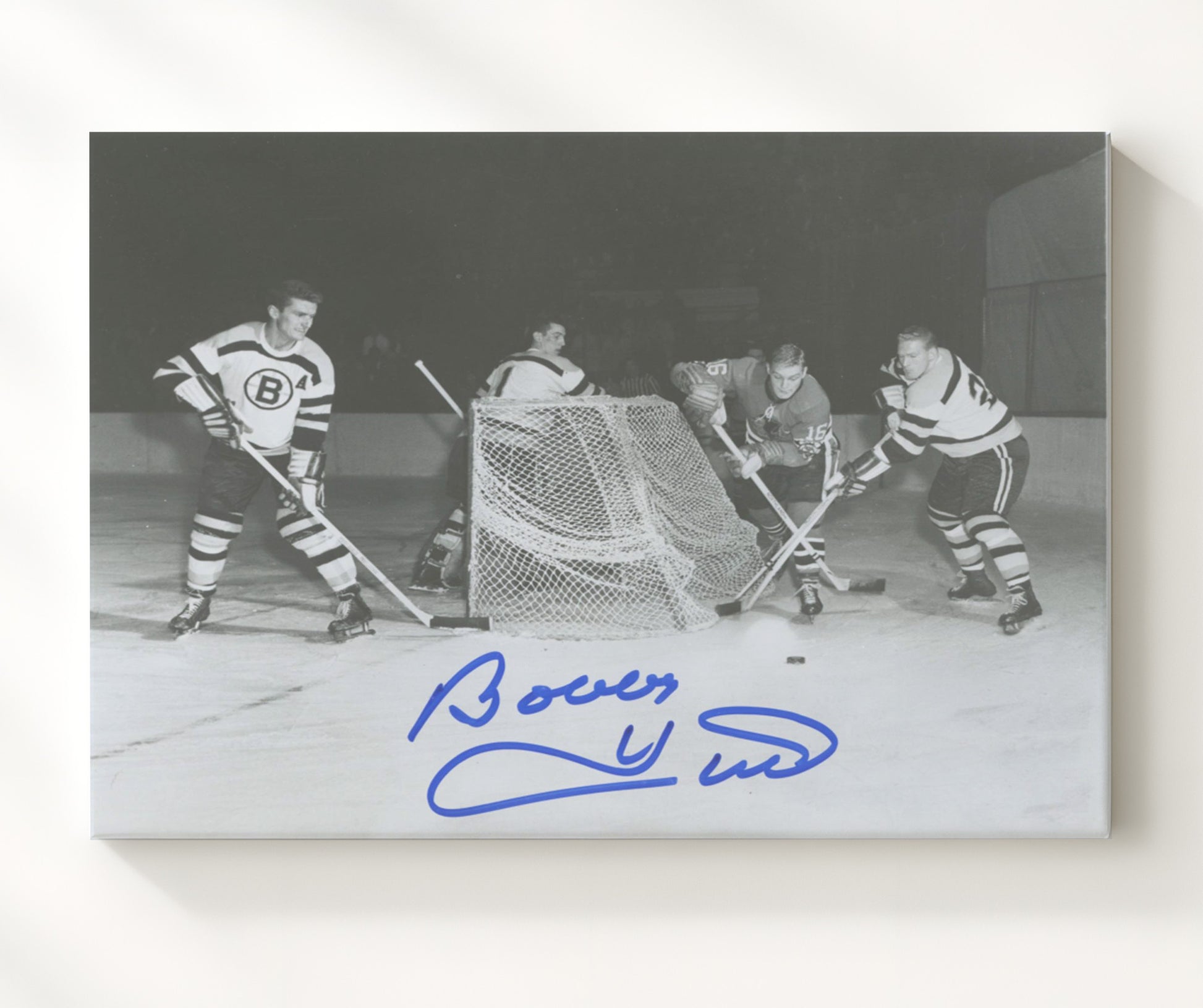 Bobby Hull - Chicago Hockey Battle At Net Hockey Wall Art - hockey wall art print