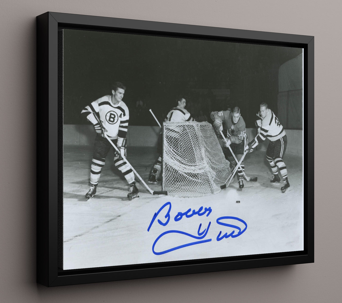 Bobby Hull - Chicago Hockey Battle At Net Hockey Wall Art - hockey wall art print