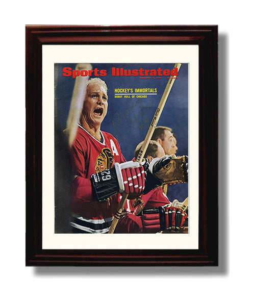 Bobby Hull - Chicago Hockey Bench Portrait 1968 Si Cover Hockey Wall Art - hockey wall art print