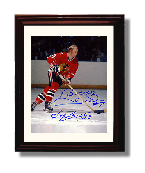 Bobby Hull - Chicago Hockey Slap Shot Action Spotlight Hockey Wall Art - hockey wall art print